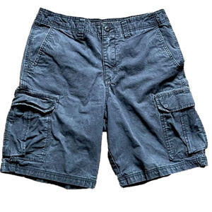 [civics] Black Lightly Distressed Cargo Shorts
